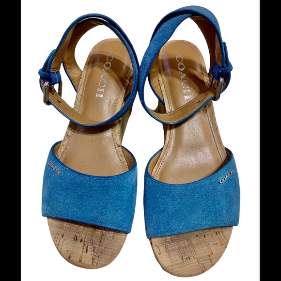 Pre loved Coach Women’s Becka Open Toe Casual Platform Suede Sandals Sz 6.5 - Picture 2 of 10